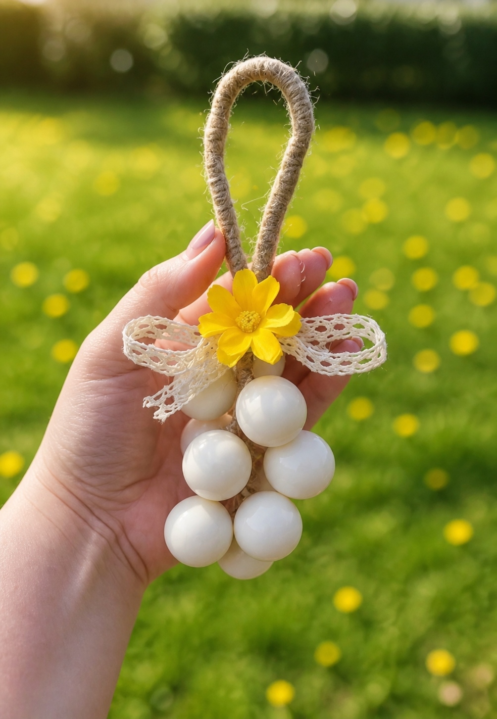 Savon suspendu - Perles de jardin blanc